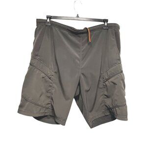Vintage Nike‎ Shorts Gray Mesh Accent Swoosh Cargo Zip Pocket Medium